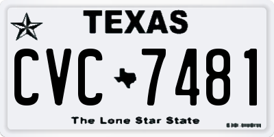 TX license plate CVC7481