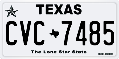 TX license plate CVC7485