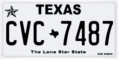 TX license plate CVC7487