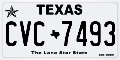 TX license plate CVC7493