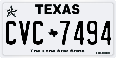 TX license plate CVC7494