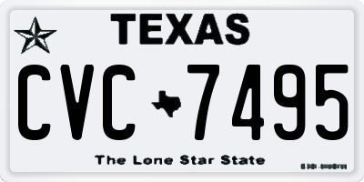 TX license plate CVC7495