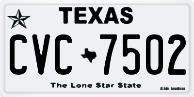 TX license plate CVC7502