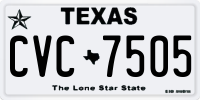 TX license plate CVC7505