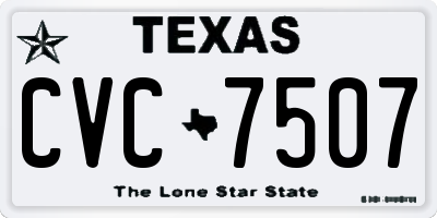 TX license plate CVC7507