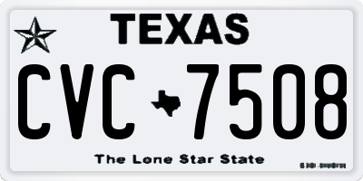 TX license plate CVC7508
