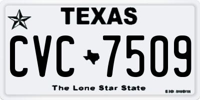 TX license plate CVC7509