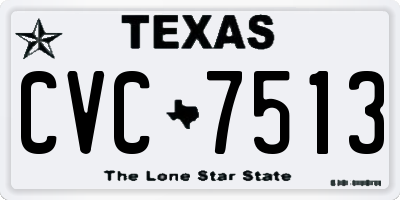 TX license plate CVC7513