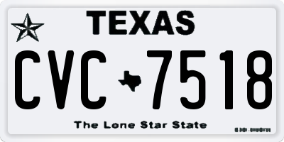 TX license plate CVC7518
