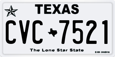 TX license plate CVC7521