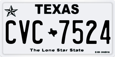 TX license plate CVC7524