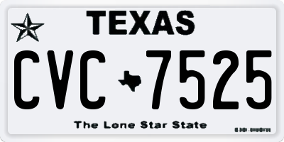 TX license plate CVC7525