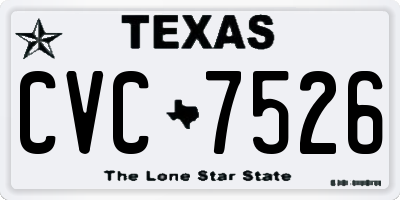 TX license plate CVC7526