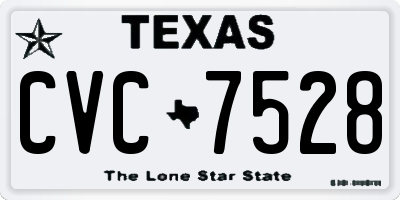TX license plate CVC7528