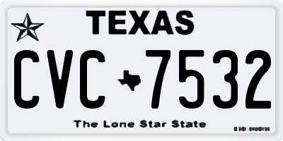 TX license plate CVC7532