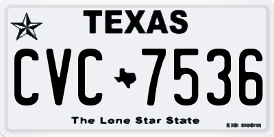 TX license plate CVC7536