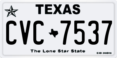 TX license plate CVC7537