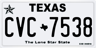 TX license plate CVC7538
