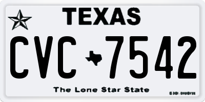 TX license plate CVC7542