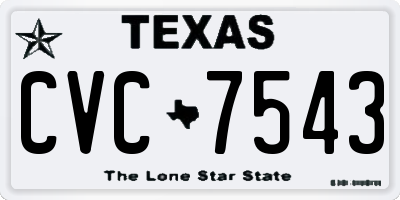 TX license plate CVC7543