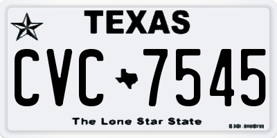 TX license plate CVC7545