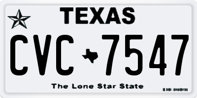TX license plate CVC7547