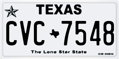 TX license plate CVC7548