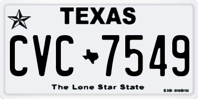 TX license plate CVC7549