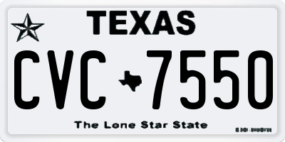 TX license plate CVC7550