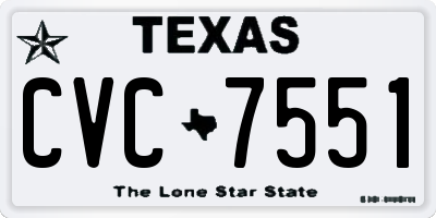 TX license plate CVC7551