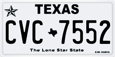 TX license plate CVC7552