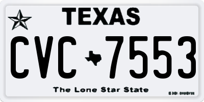 TX license plate CVC7553