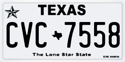 TX license plate CVC7558