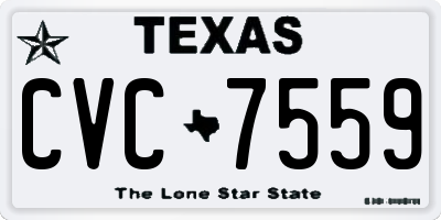 TX license plate CVC7559