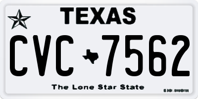 TX license plate CVC7562