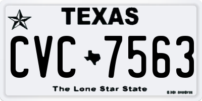 TX license plate CVC7563