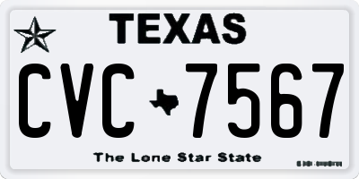 TX license plate CVC7567