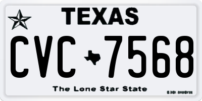 TX license plate CVC7568
