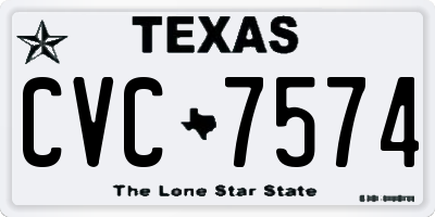 TX license plate CVC7574