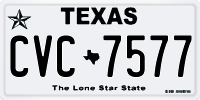 TX license plate CVC7577