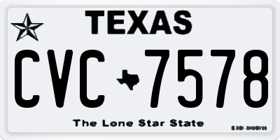 TX license plate CVC7578