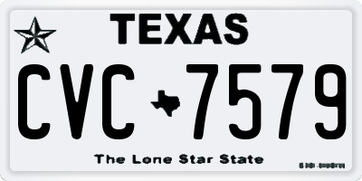 TX license plate CVC7579