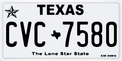 TX license plate CVC7580