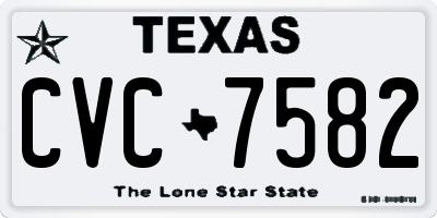 TX license plate CVC7582