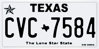 TX license plate CVC7584