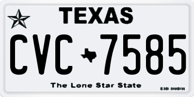 TX license plate CVC7585