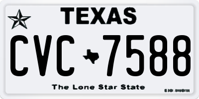 TX license plate CVC7588