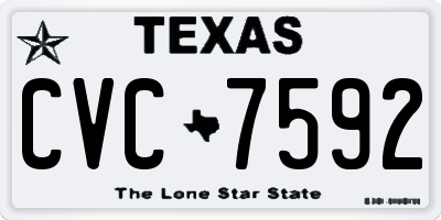TX license plate CVC7592