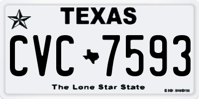 TX license plate CVC7593