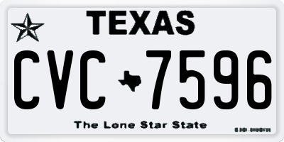 TX license plate CVC7596